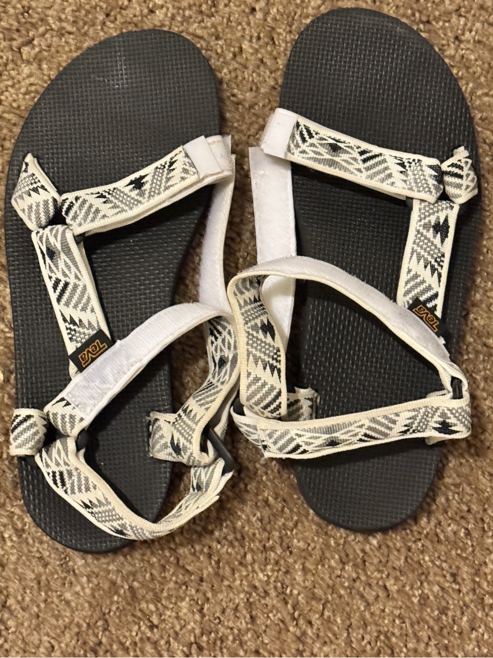 Teva Black Footbed with Ivory Straps Sandals - Picture 2 of 4
